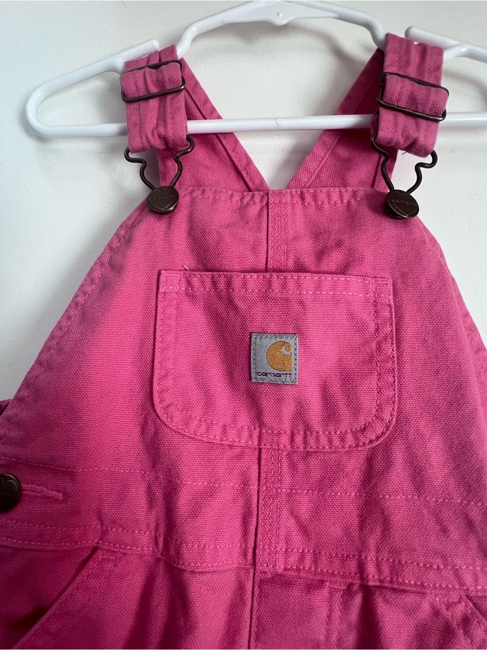 Carhartt Kids Pink Overalls with Adjustable Straps - Picture 2 of 5